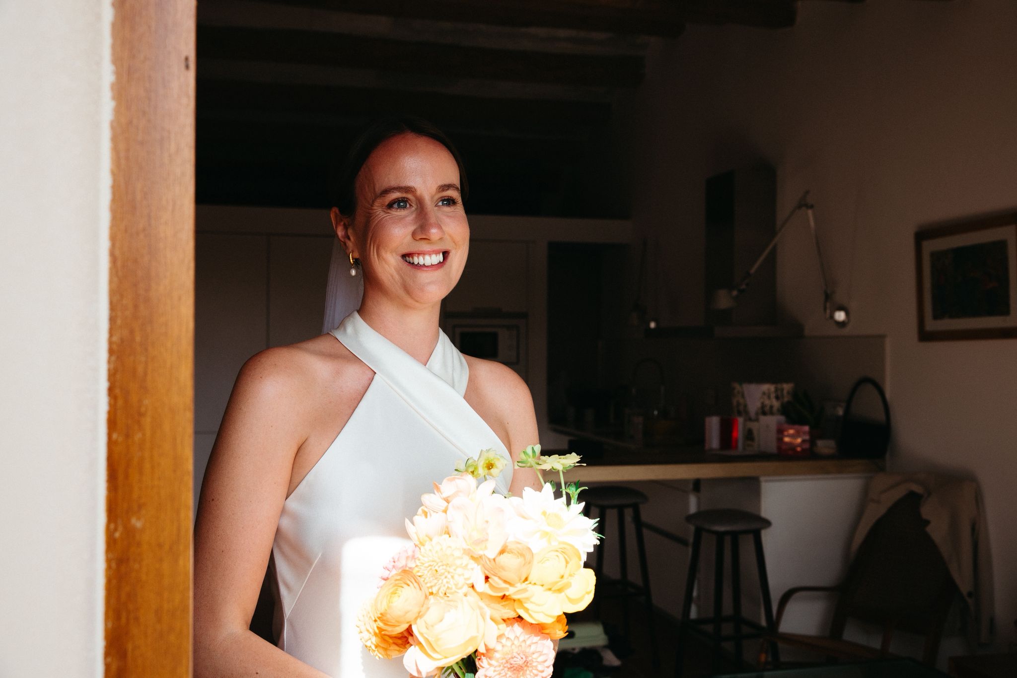 Bride portrait with flowers