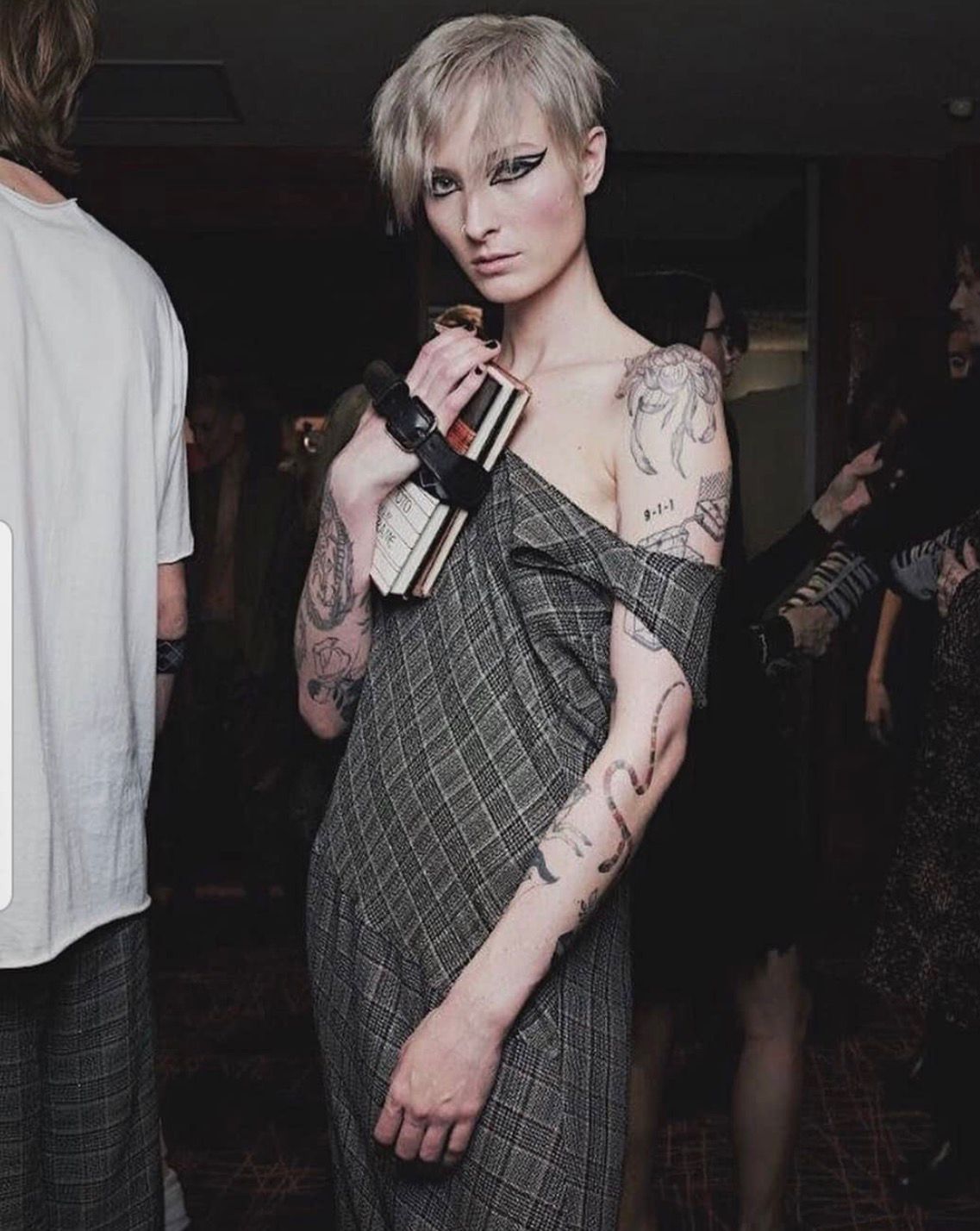 Backstage fashion week look