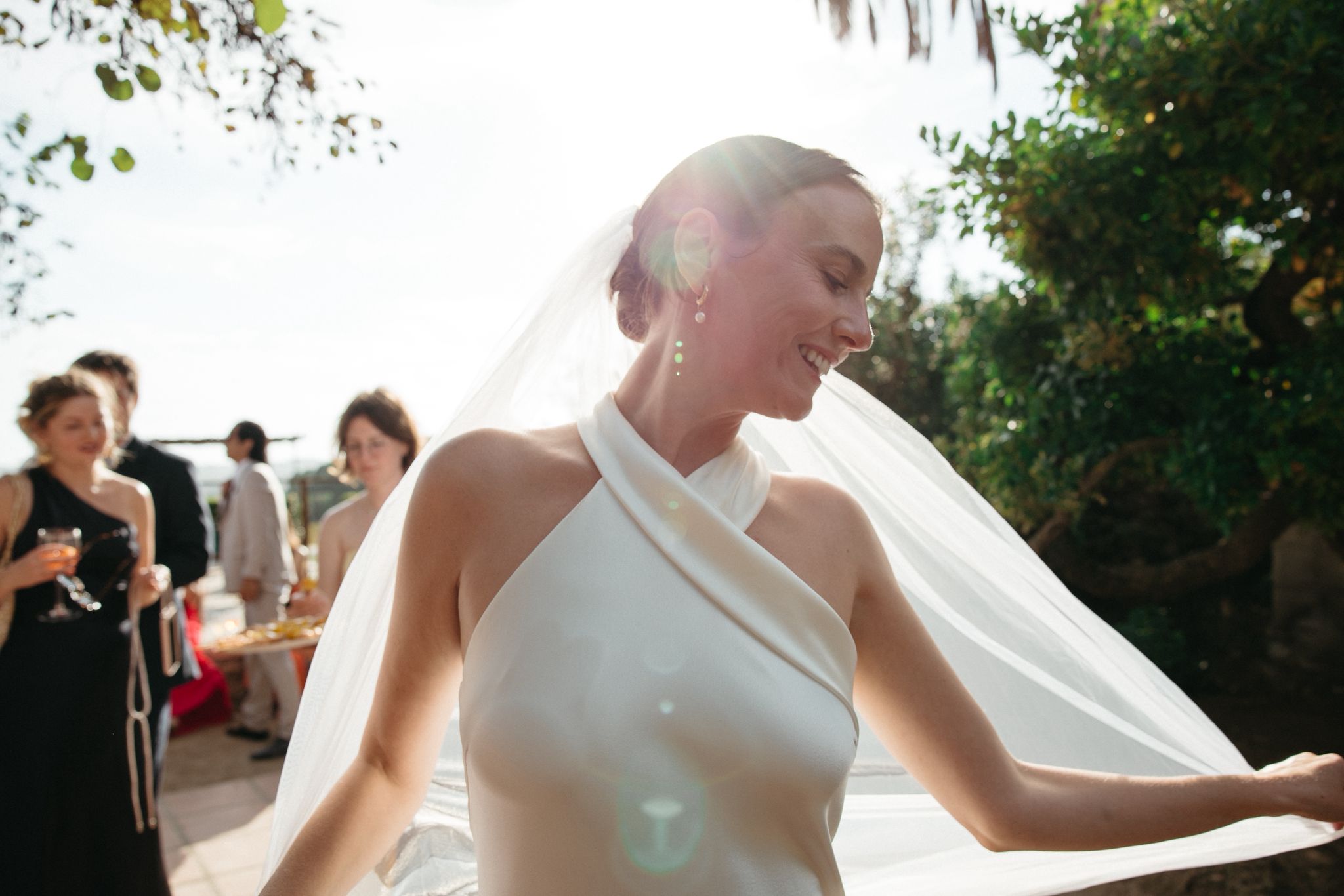 Beautiful bride in sunlight