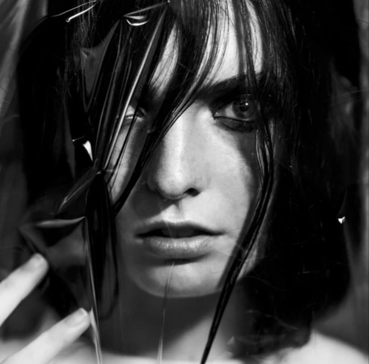 Artistic black and white portrait